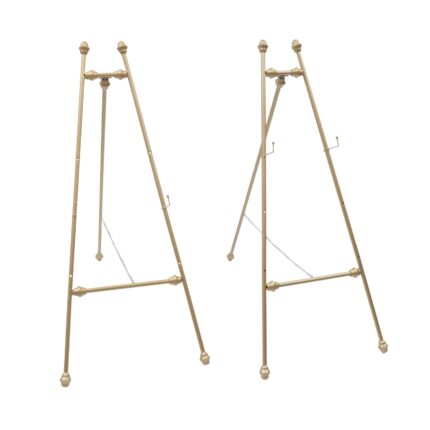 Sevalet de nunta, ajustabil pe inaltime, constructie stabila, auriu, 50x62x118cm