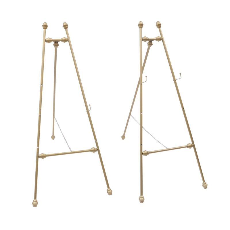 Sevalet de nunta, ajustabil pe inaltime, constructie stabila, auriu, 50x62x118cm