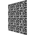 Set de 12 separatoare de camera suspendate, PVC, 40x40cm, Negru