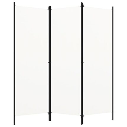 Paravan Zakito Europe, 3 panouri, poliester, crem, 150x180 cm