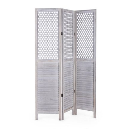 Paravan decorativ lemn alb Hole 120 cm x 6 cm x 170 h