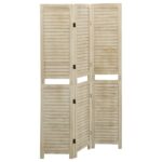 Paravan de camera cu 3 panouri vidaXL,105 x 165cm, lemn masiv Paulownia