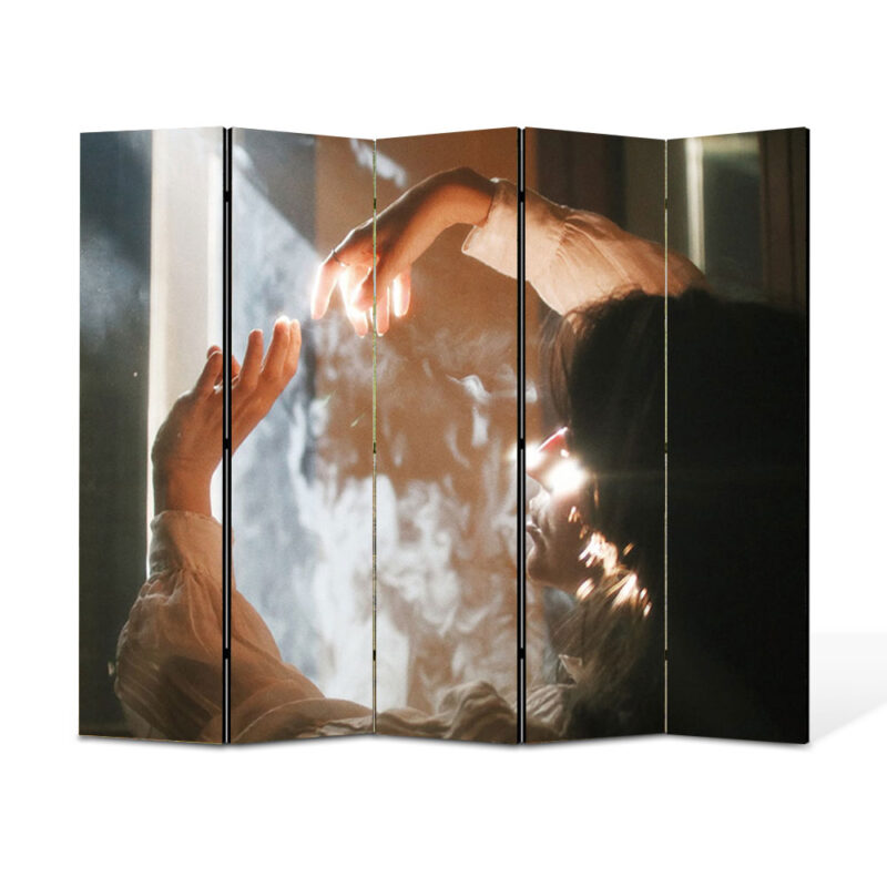 Paravan 5 piese Premium TrueColor, Art Star, Magie, Sexy, Erotic Senzual, Panza pe cadru de lemn, Decoratiuni Moderne pentru Casa, 5 Panouri de 45x180, 225 x 180 cm