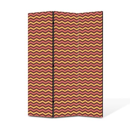 Paravan de Camera ArtDeco din 3 Panouri Geometrie valuri 105 x 150 cm
