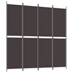 Paravan de camera cu 4 panouri vidaXL, maro, 200x200 cm, textil