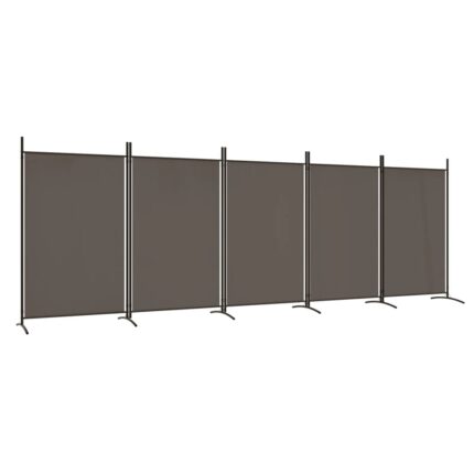 Paravan despartitor Zakito Europe, 5 panouri, antracit, 433x180 cm