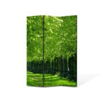 Paravan de Camera ArtDeco din 3 Panouri Peisaj Verde intens 135 x 180 cm