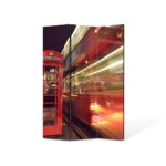 Paravan de Camera ArtDeco din 3 Panouri Urban Orase Cabina telefonica in Londra 135 x 180 cm