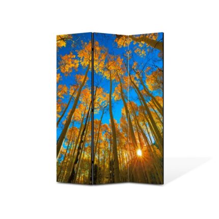 Paravan de Camera ArtDeco din 3 Panouri Peisaj In sus pe cer 135 x 180 cm