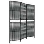 Paravan Zakito Europe, poliratan, 3 panouri, negru, 147x180cm