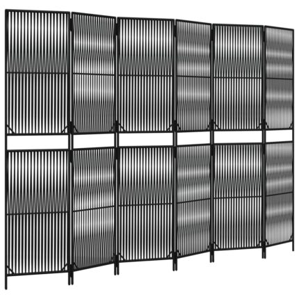 Separator de camera cu 6 panouri vidaXL, negru, poliratan, 13.38 kg