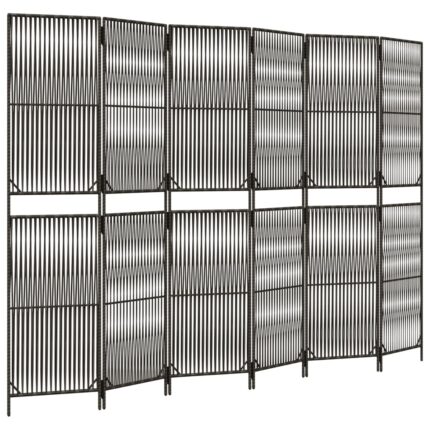 Separator de camera cu 6 panouri vidaXL, gri, poliratan, 12.8 kg