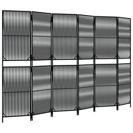 Separator de camera cu 6 panouri vidaXL, negru, poliratan, 12.4 kg