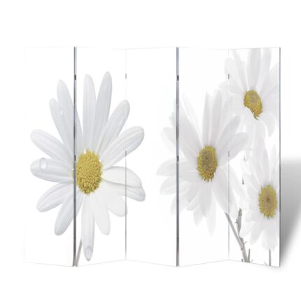 Paravan decorativ de camera 200x170 cm flori, lemn de brad