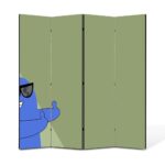 Paravan 4 piese Premium TrueColor, Art Star, Casa Foster pentru prieteni imaginari Blue, Animatii, Panza pe cadru de lemn, Decoratiuni Moderne pentru Casa, 4 Panouri de 35x150, 140 x 150 cm