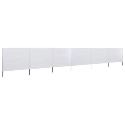 Paravan Zakito Europe, 6 piese, 800x80 cm, alb, cu stalpi de lemn