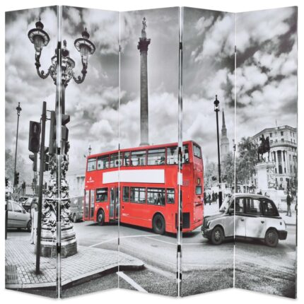Paravan Londra 200x170 cm, alb-negru