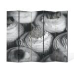 Paravan 5 piese Premium TrueColor, Art Star, Briose alb negru cu jeleu, Culinar, Panza pe cadru de lemn, Decoratiuni Moderne pentru Casa, 5 Panouri de 45x150, 225 x 150 cm
