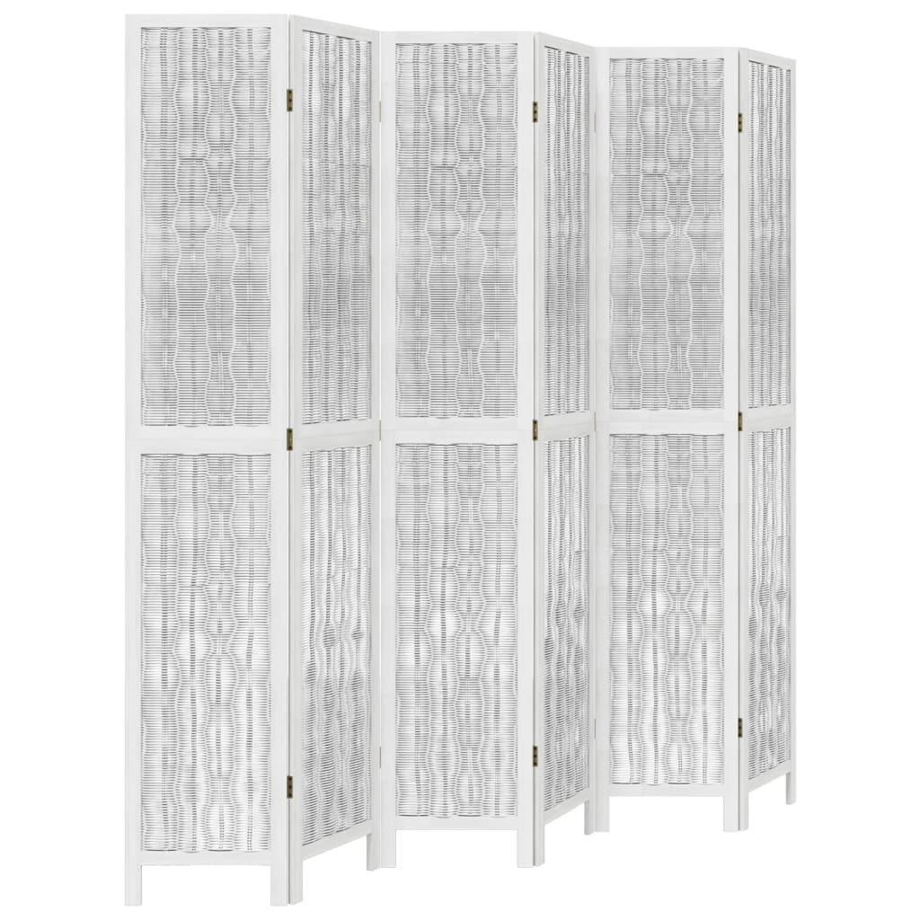 res_439c81ff3669dd69468ea27ceb68783b Paravan camera 6 panouri vidaXL, alb, lemn masiv paulownia, 13.4 kg