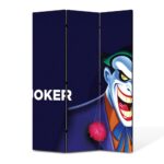 Paravan 3 piese Premium TrueColor, Art Star, Joker cu nas mare, Animatii, Panza pe cadru de lemn, Decoratiuni Moderne pentru Casa, 3 Panouri de 35x180, 105 x 180 cm