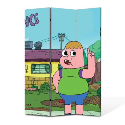 Paravan 3 piese Premium TrueColor, Art Star, Cartoon Network Clarence, Animatii, Panza pe cadru de lemn, Decoratiuni Moderne pentru Casa, 3 Panouri de 45x180, 135 x 180 cm