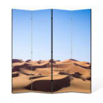 Paravan 4 piese Premium TrueColor, Art Star, Dune de nisip, Panza pe cadru de lemn, Decoratiuni Moderne pentru Casa, 4 Panouri de 35 x 150, 140 x 150 cm
