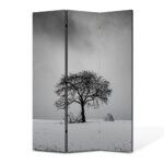 Paravan 3 piese Premium TrueColor, Art Star, Iarna geroasa, Panza pe cadru de lemn, Decoratiuni Moderne pentru Casa, 3 Panouri de 45 x 150, 135 x 150 cm