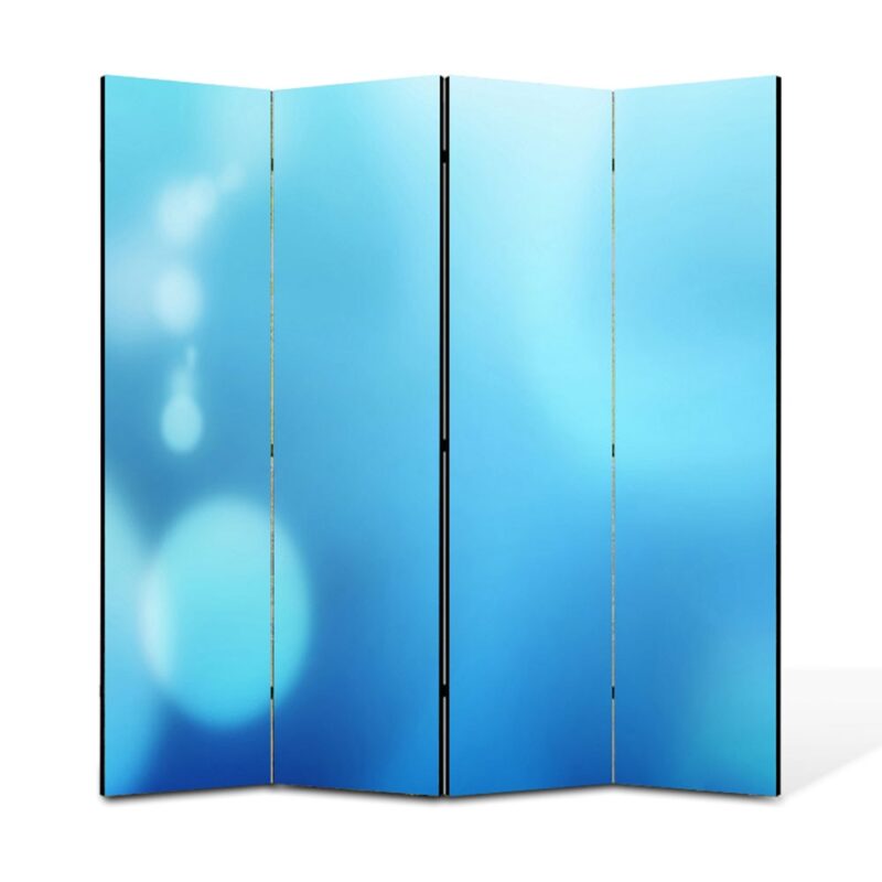 Paravan 4 piese Premium Heartwork TrueColor Cer senin, Panza pe cadru de lemn, Decoratiuni Moderne pentru Casa, 4 x 35 x 180 cm, 140 x 180 cm