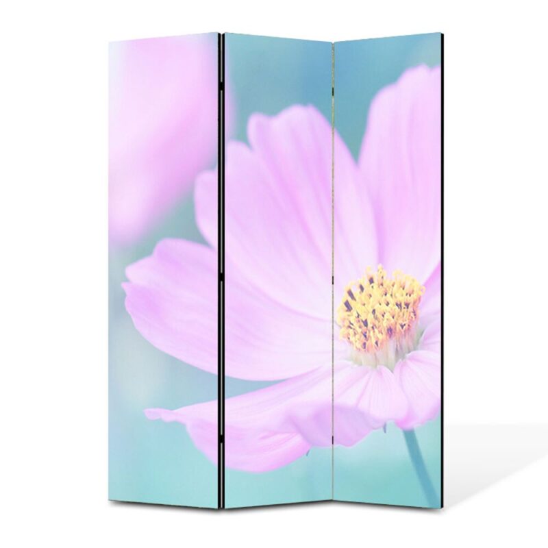 Paravan 3 piese Premium TrueColor, Art Star, Imagine cu flori in culori sterse, Panza pe cadru de lemn, Decoratiuni Moderne pentru Casa, 3 Panouri de 45x180, 135 x 180 cm