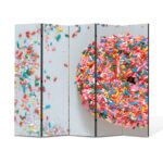 Paravan 5 piese Premium TrueColor, Art Star, Gogoasa ornata cu multa culori, Culinar, Panza pe cadru de lemn, Decoratiuni Moderne pentru Casa, 5 Panouri de 45x150, 225 x 150 cm