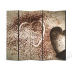 Paravan 5 piese Premium TrueColor, Art Star, Forma de inima pentru decoratiuni, Culinar, Panza pe cadru de lemn, Decoratiuni Moderne pentru Casa, 5 Panouri de 45x150, 225 x 150 cm