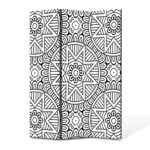 Paravan 3 piese Premium TrueColor, Art Star, Forme simetrice, Pattern, Panza pe cadru de lemn, Decoratiuni Moderne pentru Casa, 3 Panouri de 45x180, 135 x 180 cm