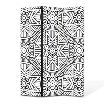 Paravan 3 piese Premium TrueColor, Art Star, Forme simetrice, Pattern, Panza pe cadru de lemn, Decoratiuni Moderne pentru Casa, 3 Panouri de 45x180, 135 x 180 cm