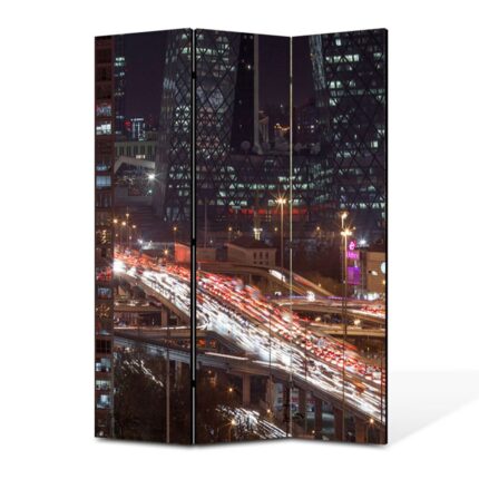 Paravan de Camera Premium Modern BTex ArtDecoMag din 3 Panouri Urban Orase Beijing China 105 x 150 cm