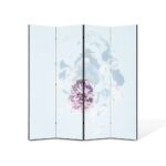Paravan 4 piese Premium TrueColor, Art Star, Floare abstracta inzapezita, Panza pe cadru de lemn, Decoratiuni Moderne pentru Casa, 4 Panouri de 45x150, 180 x 150 cm
