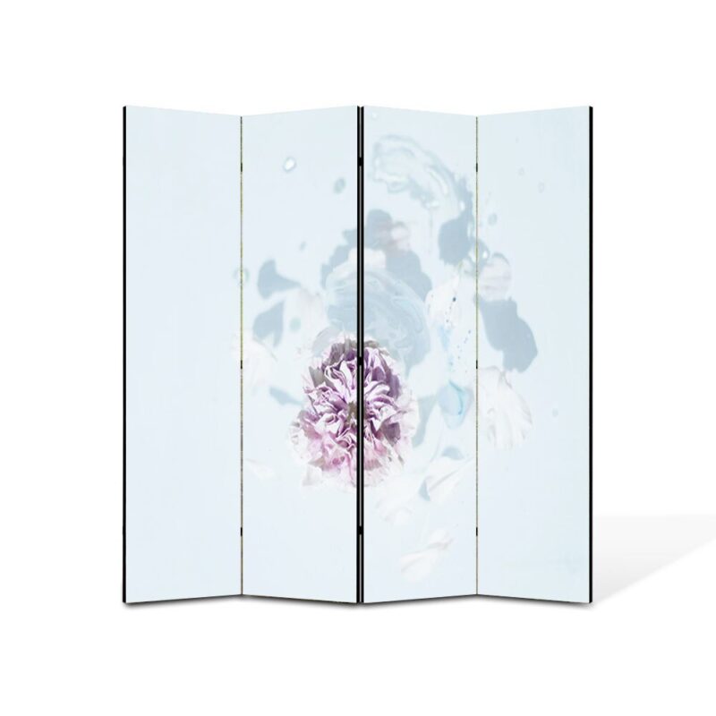 Paravan 4 piese Premium TrueColor, Art Star, Floare abstracta inzapezita, Panza pe cadru de lemn, Decoratiuni Moderne pentru Casa, 4 Panouri de 45x150, 180 x 150 cm