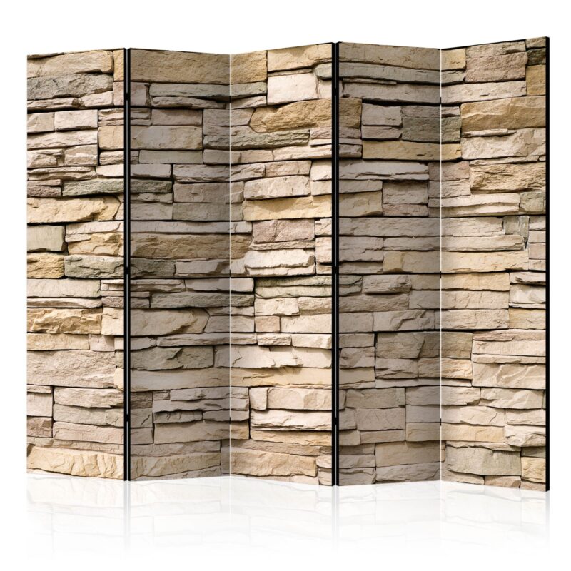 Paravan din 5 parti - Decorative Stone II - 225x172cm