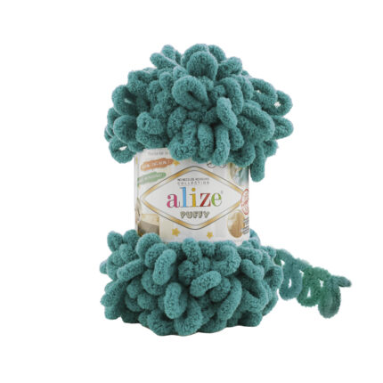 Fir Textil Alize Puffy 847, pentru crosetat si tricotat, acril, verde, 9.2 m