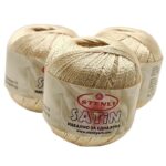 Set 3 buc fir textil Stenli Satin crem - cod 637, 50g/160m
