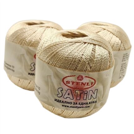 Set 3 buc fir textil Stenli Satin crem - cod 637, 50g/160m