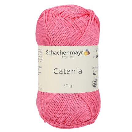 Fir de crosetat si tricotat, 100% bumbac, grosime fir nr 2 Fine, lungime 125 m, 50g, Catania Roz 00225