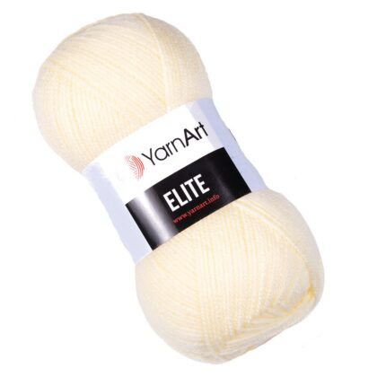 Fir Textil Yarn Art Elite 226 pentru crosetat si tricotat, acril, alb unt, 300 m