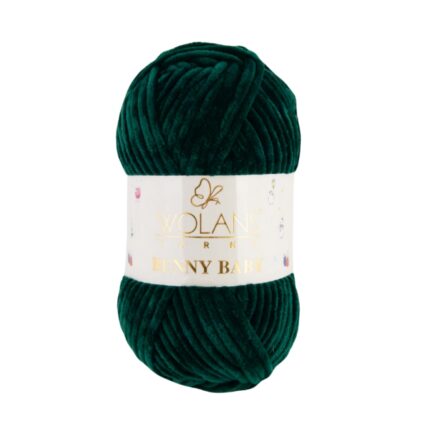 Fir plusat de catifea Wolans Bunny Baby, 100 g/120 m, verde intunecat