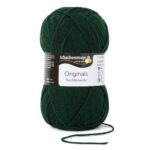 Fir de lana, aspect rustic si traditional pentru tricotat si crosetat, grosime fir nr 4 Mediu, 185 m, 100 g, Trachtenwolle Verde Brad 00070