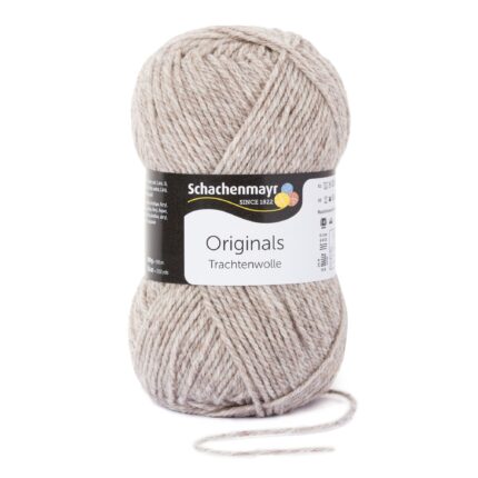 Fir de lana, aspect rustic si traditional pentru tricotat si crosetat, grosime fir nr 4 Mediu, 185 m, 100 g, Trachtenwolle Sisal 00011