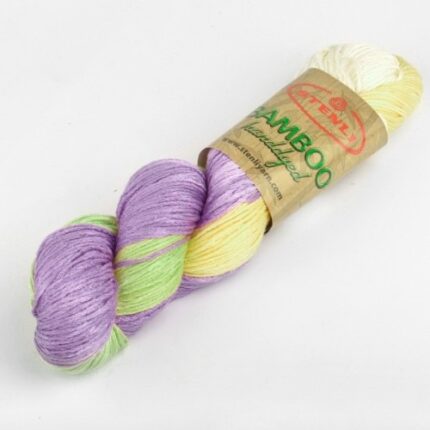 Set 3 buc fir textil Stenli Bamboo mov cu verde - cod 191, 100g/250m