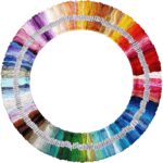 Set Fir de broderie, EZGETOP®, 200 fire colorate, 8m lungime/buc, Multicolore