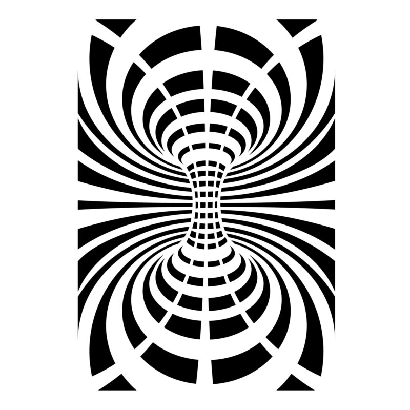 Sablon constructii 3D, Wormhole, 50x70 cm, reutilizabil, plastic
