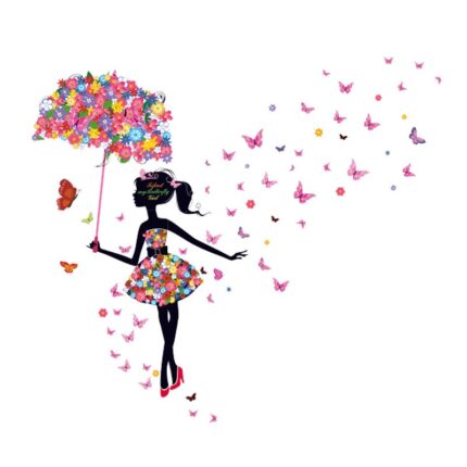 Autocolante cu spiridus, Pvc, 40 x 60 cm, Multicolor