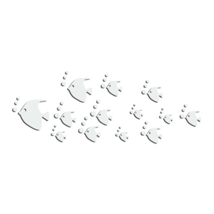 Set de autocolante oglinda 3D de perete sub forma de peste, pentru perete